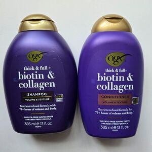 OGX Thick Full Shampoo & Conditioner Biotin Collagen 13 Oz Volume Hair Care